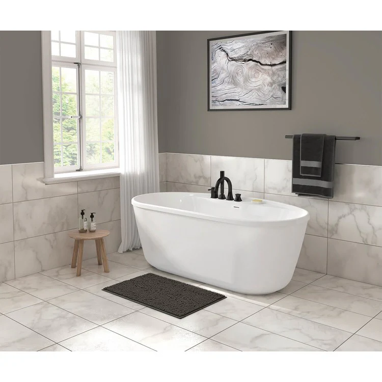 Freestanding Tub Eldora 64 x 34 x 23 Inch 2 Piece Center Drain White Oval - Frankwebs