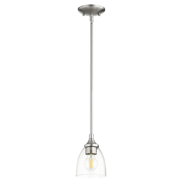 Enclave Single-Light Pendant with Clear Seeded Glass Shade - Frankwebs