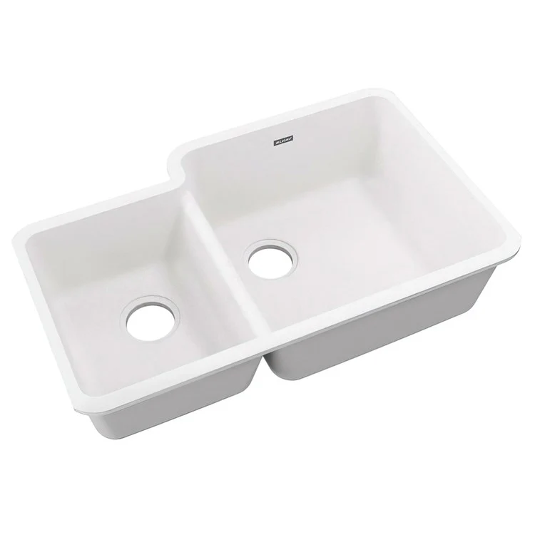 Kitchen Sink Quartz Classic 33 x 20.5 Inch Double Bowl Offset Mocha Undermount 9 Inch - Frankwebs