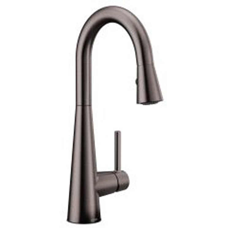 Bar Faucet Sleek 1 Lever ADA Black/Stainless Steel Pull Down 1.5 Gallons per Minute - Frankwebs
