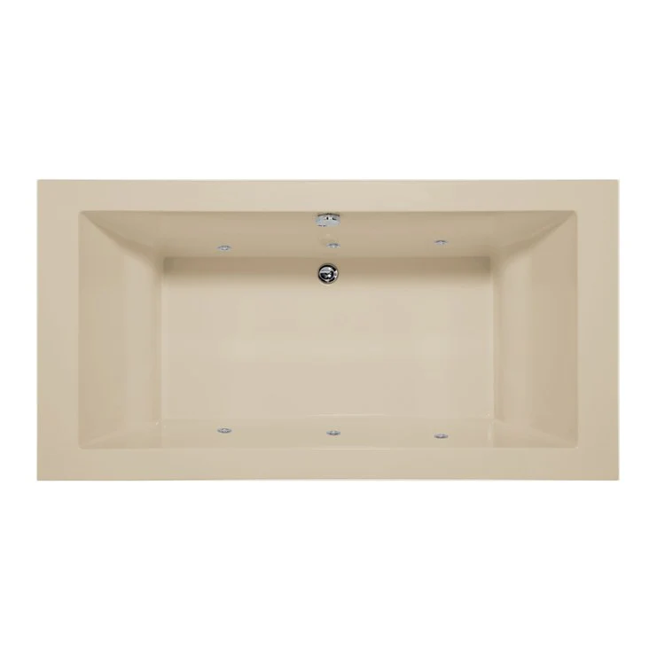 Combination Tub Designer Collection Mellenie 70 x 36 x 22 Inch Drop-In Center Drain Bone Rectangle - Frankwebs