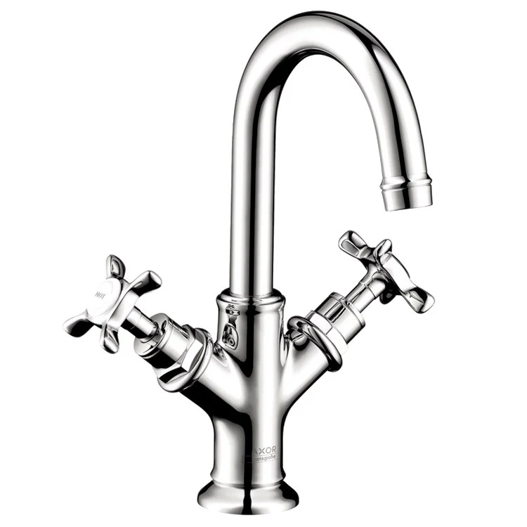 AXOR Montreux Two Handle Single Hole High Arc Bathroom Faucet with Pop-Up Drain - Frankwebs