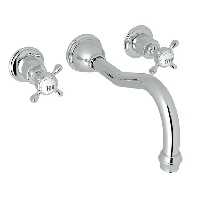 Tub Filler Edwardian Wall Mount 2 Cross Column Spout Satin Nickel - Frankwebs