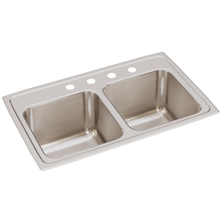 Kitchen Sink Lustertone Classic 29 x 18 Inch Double Bowl Equal 4 Hole Lustertone Classic Top Mount - Frankwebs