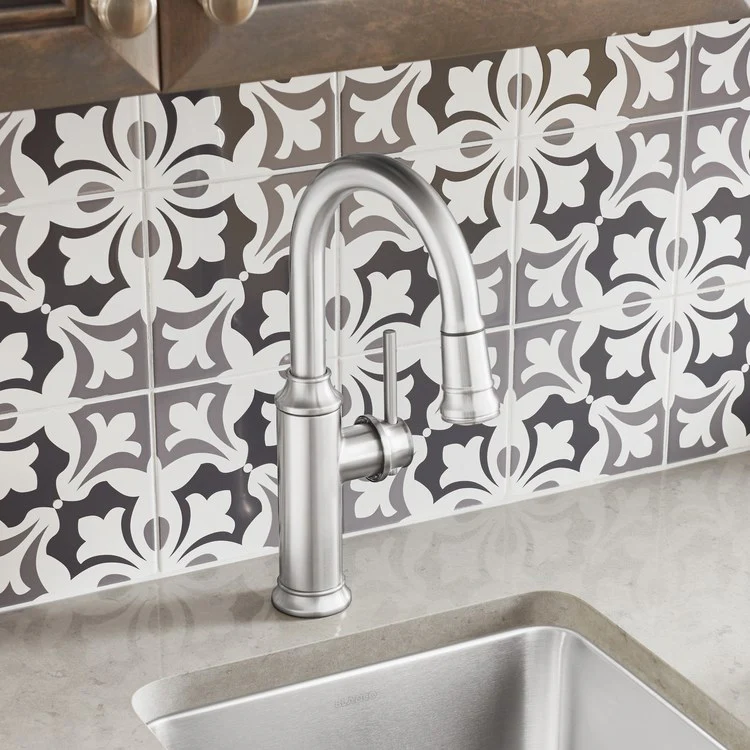 Empressa Single Handle Pull Down Bar/Prep Faucet - Stainless Steel - Frankwebs