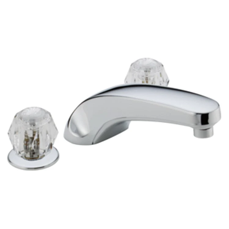 Classic Two Handle 3-Hole Roman Tub Faucet with Clear Knob Handles - Frankwebs