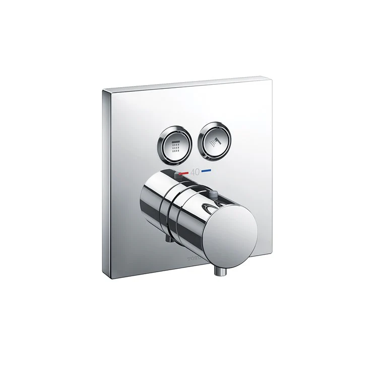 Thermostatic Trim 2 Function Square 1 Knob Polished Chrome for Requires Mini Unit TBN01001U - Frankwebs