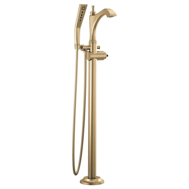 Roman Tub Trim Dorval Floor Mount with Handshower 1 Less Handles Brilliance Champagne Bronze - Frankwebs