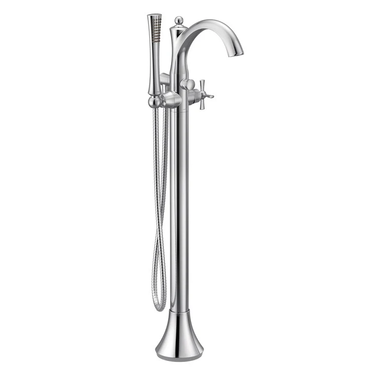 Tub Filler Wynford Floor Mount 1 Lever ADA Chrome 1 Hole - Frankwebs