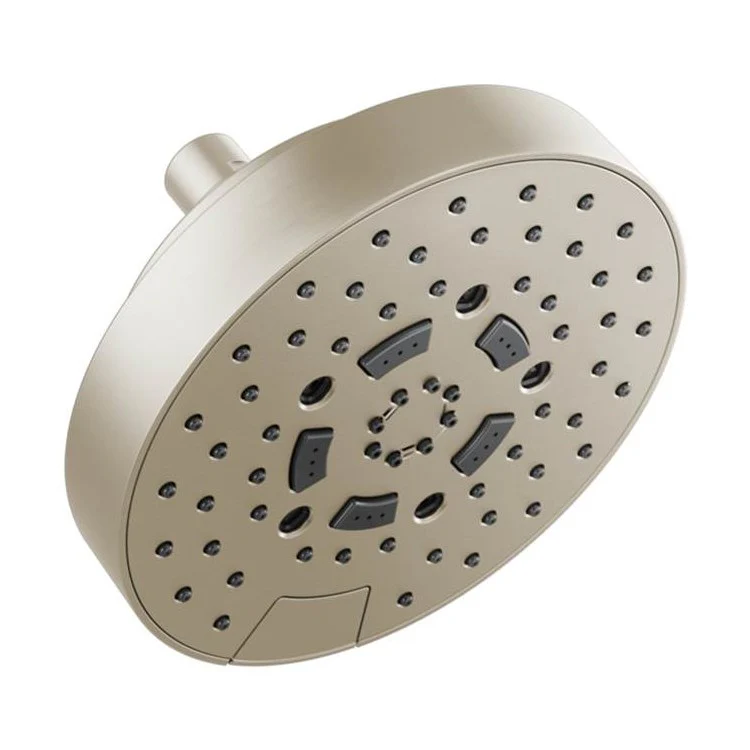 Showerhead Universal Showering 5 Function Brilliance Polished Nickel 7 Inch 1.5 Gallons per Minute H2Okinetic Linear Round Includes H2Okinetic Rinsing Shampoo Full Full & Shampoo & Massage Spray - Frankwebs