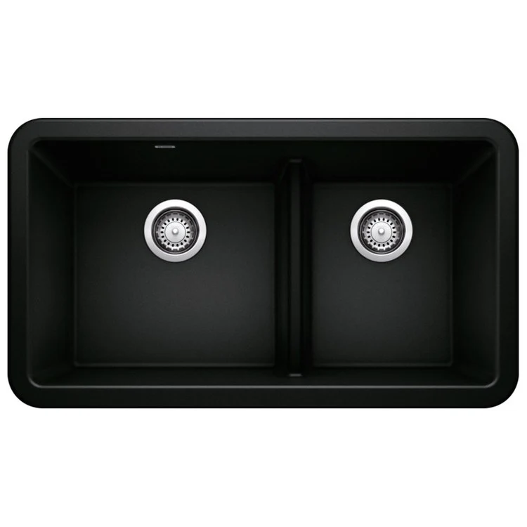 Kitchen Sink Ikon 33 x 19 Inch Double Bowl Apron Front 1-3/4 with Low Divide White Farmhouse - Frankwebs