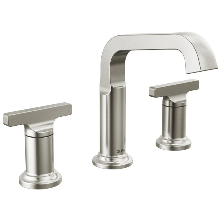 Lavatory Faucet Tetra Widespread 4-16 Inch Spread 2 Lever ADA WaterSense Lumicoat Stainless 1.2 Gallons per Minute 5-5/16 Inch - Frankwebs
