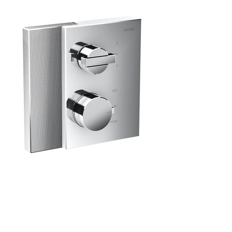 Thermostatic Trim Edge with Volume Control and Diverter Diamond Cut 2 Knob Chrome 5.81 Gallons per Minute Metal - Frankwebs