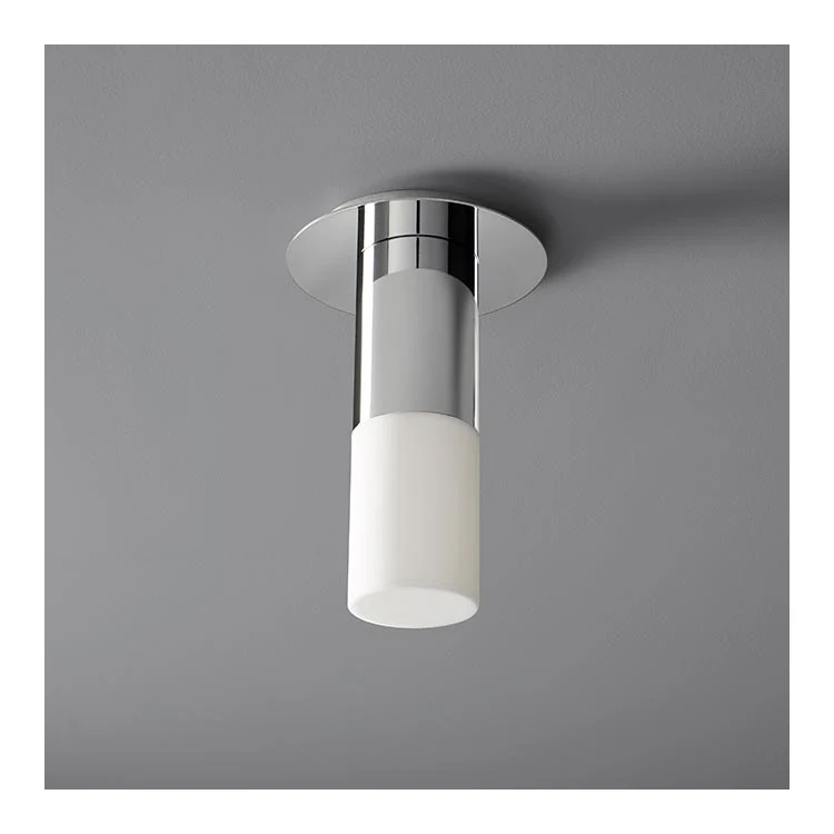 Pilar Single-Light Small LED Flush Mount Ceiling Fixture with Acrylic Shade - Polished Chrome - Frankwebs