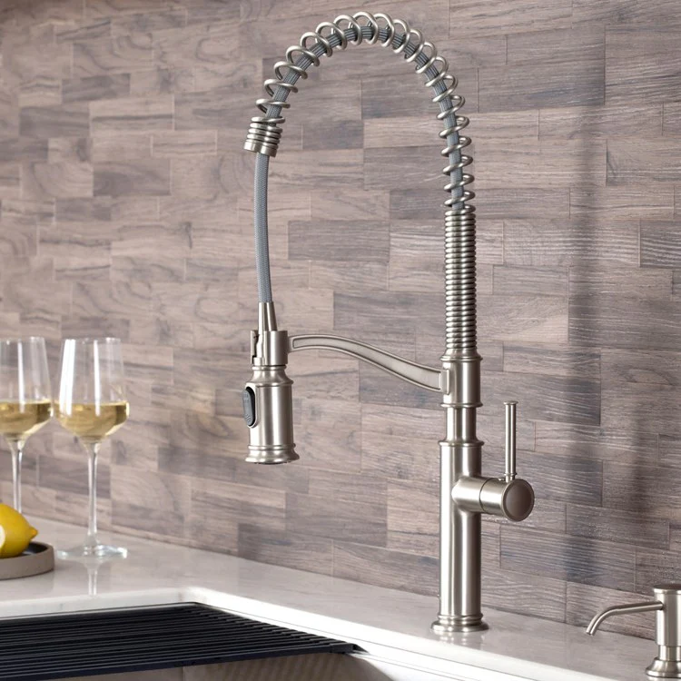 Sellette Commercial-Style Pull Down Kitchen Faucet with Deck Plate and Soap Dispenser - Frankwebs