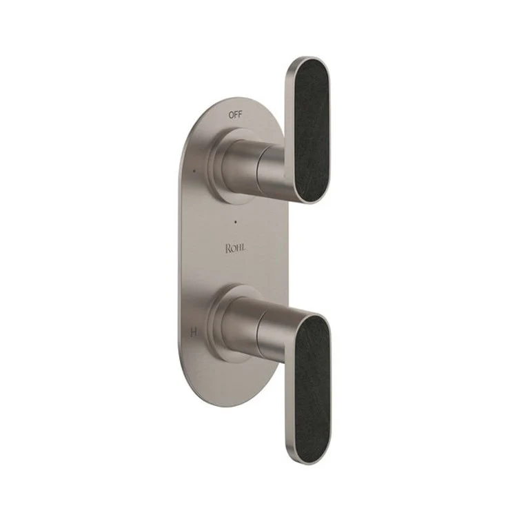 Thermostatic Trim Miscelo 1/2 Inch with Diverter Greystone Quarry Accent 2 Lever Polished Chrome 6.7 Gallons per Minute Brass - Frankwebs