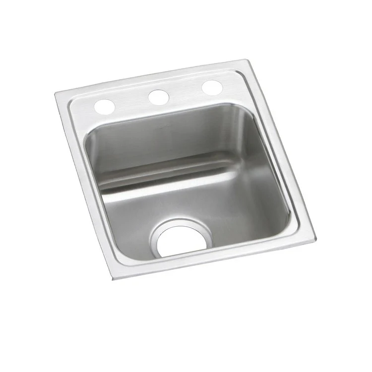 Kitchen Sink Lustertone Classic 13 x 16 Inch Single Bowl 1 Hole ADA Lustrous Satin Drop-In Square Drain Location Center Depth 5-1/2 Inch Bottom Only Pads - Frankwebs