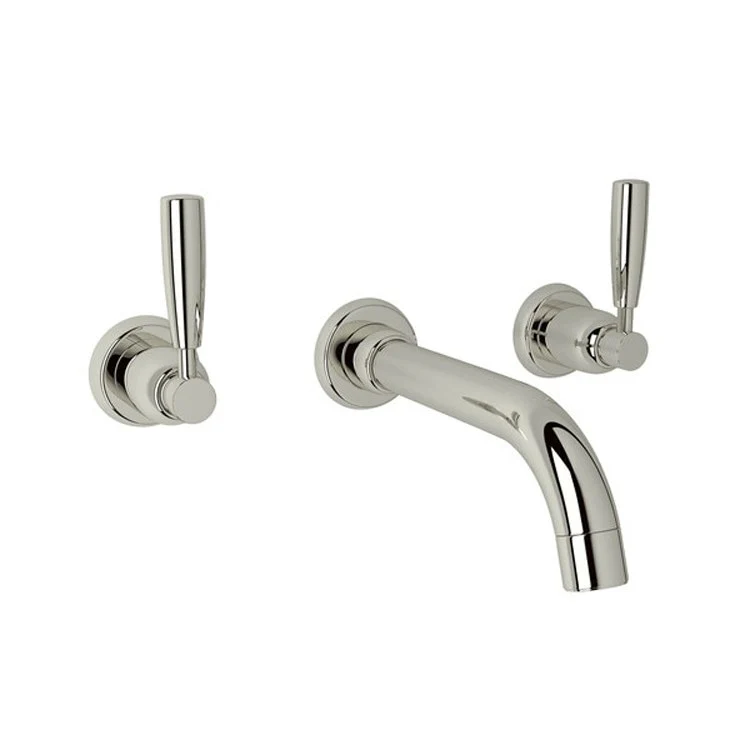 Lavatory Faucet Holborn Wall Mount Widespread 2 Lever Polished Nickel 1.2 Gallons per Minute - Frankwebs