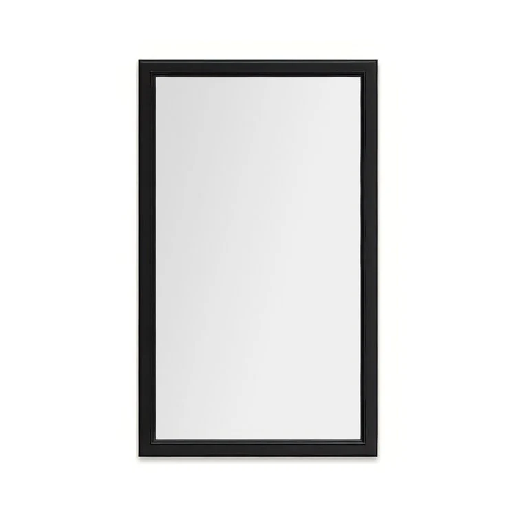 Medicine Cabinet Main Line 24 x 40 Inch 1 Doors Framed Mirror Brushed Black Flat Top Bryn Mawr Frame Slow Close Hinges 4 Inch - Frankwebs