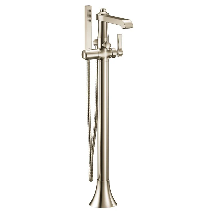 Tub Filler Flara Floor Mount with Handheld 1 Lever ADA Polished Nickel - Frankwebs