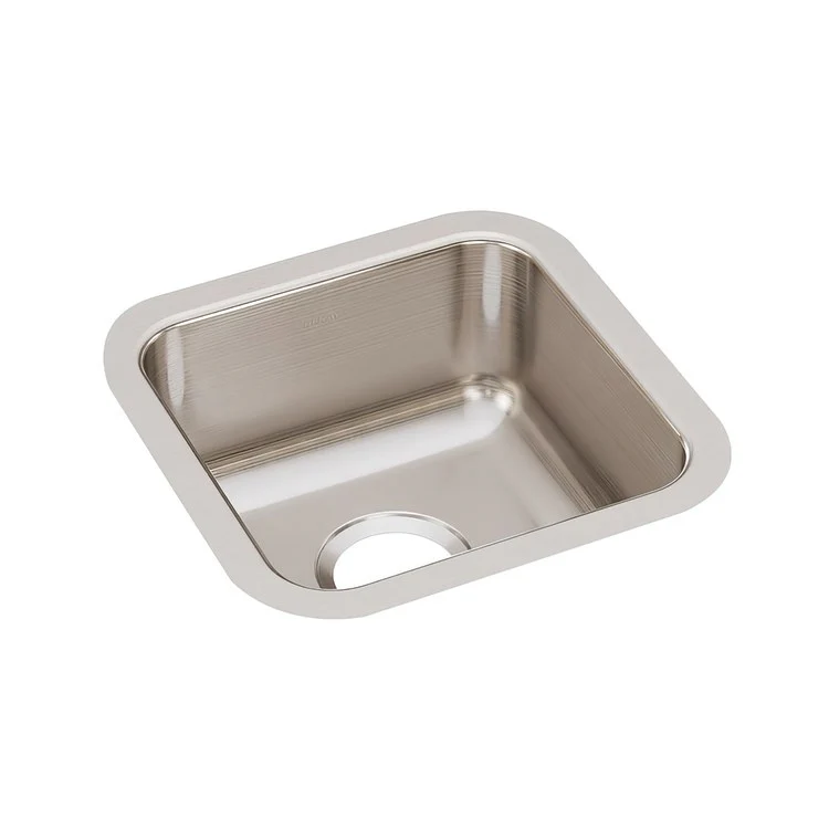 Kitchen Sink Lustertone 14.5 x 14.5 Inch Single Bowl ADA Lustrous Highlighted Satin Undermount Square Drain Location Rear Center Depth 4-7/8 Inch Full Spray Sides and Bottom - Frankwebs