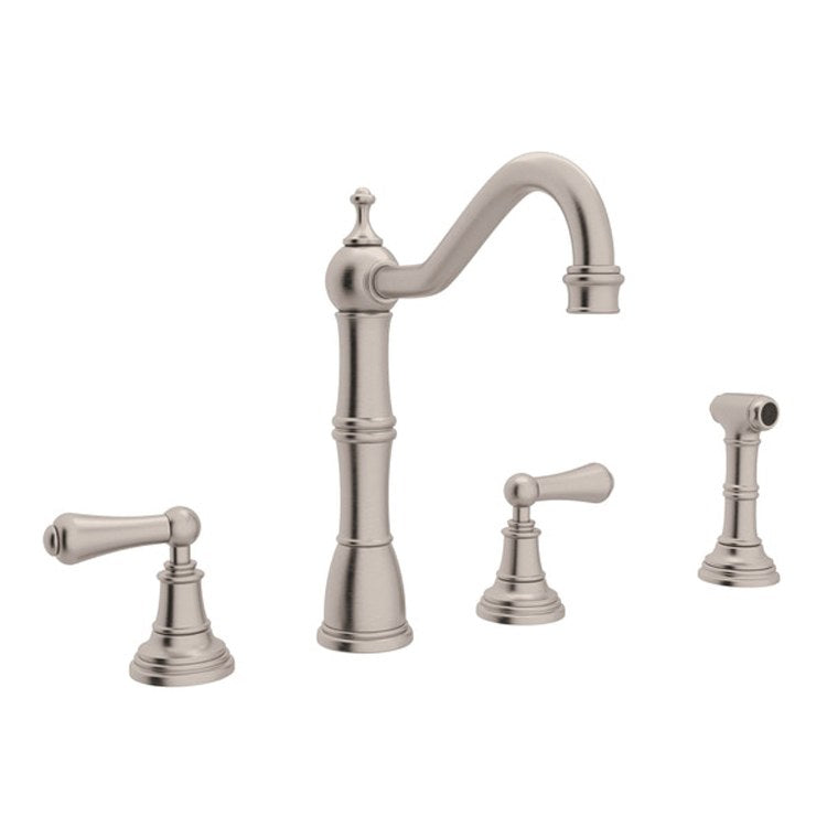 Kitchen Faucet Edwardian 2 Lever Unlacquered Brass Swivel Spout 1.8 Gallons per Minute - Frankwebs