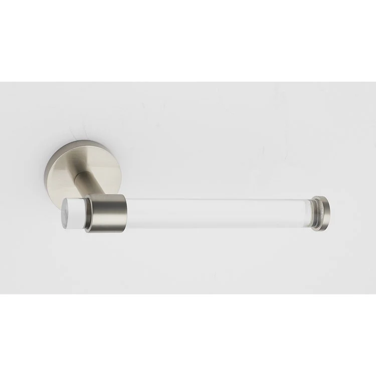 Toilet Paper Holder Contemporary Acrylic Bath Single Post Satin Nickel 6-15/16 Inch 3-1/8 Inch Wall Mount - Frankwebs
