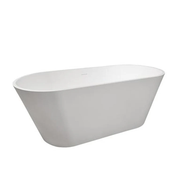 Freestanding Tub Nishi 68 Inch Matte White Oval Resin No Faucet Holes - Frankwebs