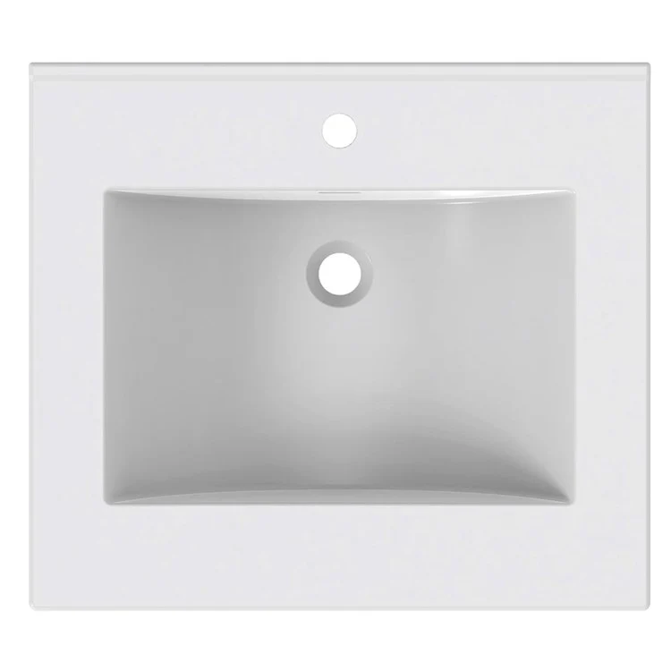 Vanity Top Ceramic Top 25 x 22 Inch White Ceramic 1 Hole 1-4/5 Centimeter - Frankwebs