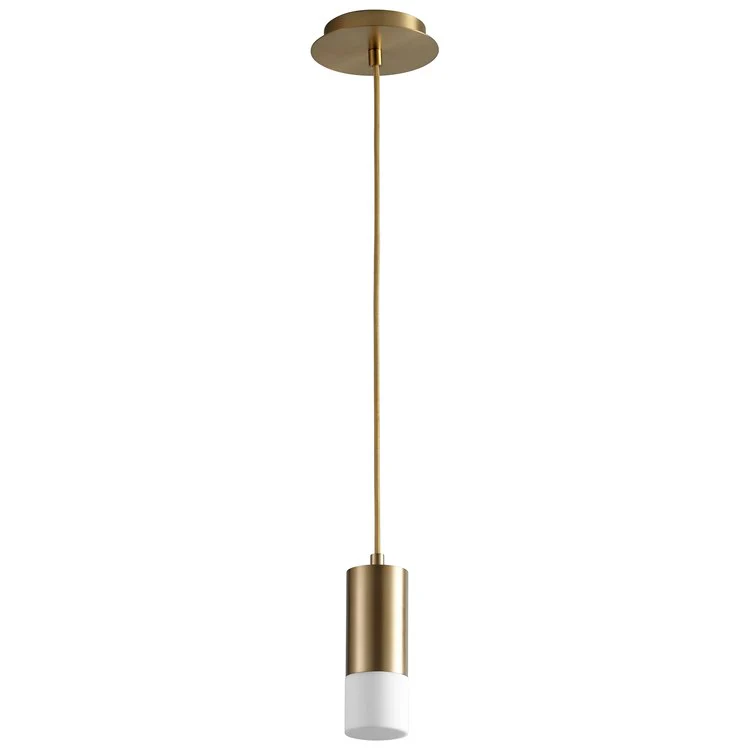 Magneta Single-Light LED Mini Pendant with Acrylic Shade - Aged Brass - Frankwebs