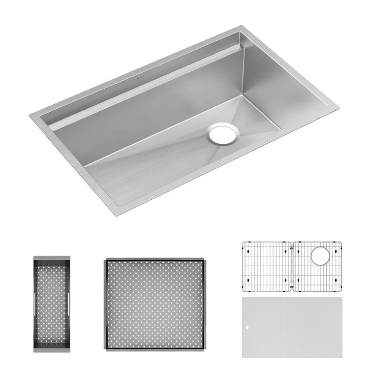 Sink Kit Circuit Chef 32-1/2 x 20-1/2 Inch 1 Bowl Stainless Steel/White Undermount - Frankwebs