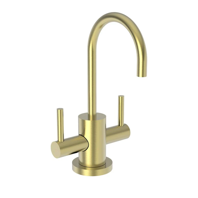 Water Dispenser East Linear Hot and Cold Water 2 Lever Gooseneck Satin Brass PVD - Frankwebs