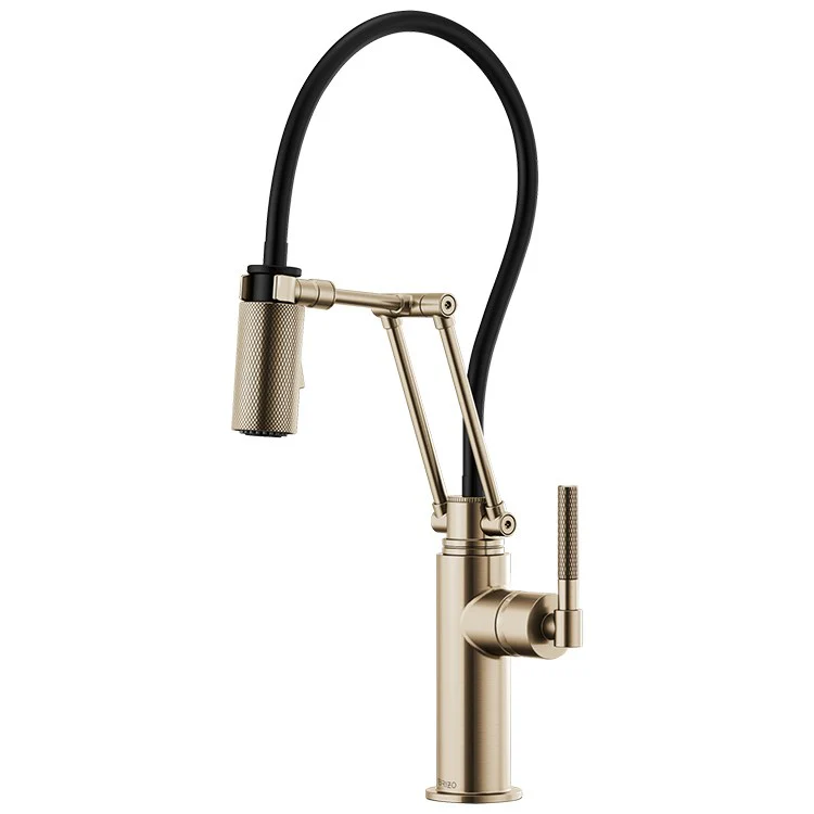 Litze Single Handle Articulating Pull Down Kitchen Faucet with Knurled Handle - Frankwebs