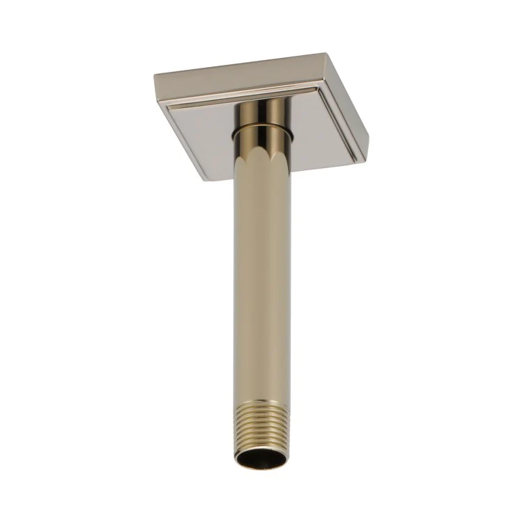 Shower Arm Universal Showering with Square Flange Brilliance Luxe Gold 6 Inch 1/2