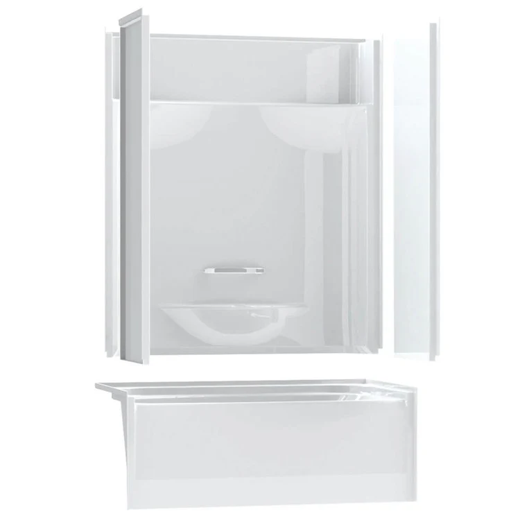 Tub and Shower Module 53-7/8 x 29 x 77-1/2 Inch AcrylX Right Drain White - Frankwebs