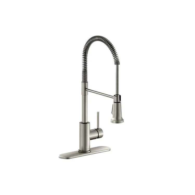 Kitchen Faucet Avado Deck Mount 1 Lever ADA Lustrous Steel Semi-Pro 1 Hole Spout Height 21-11/16 Inch - Frankwebs
