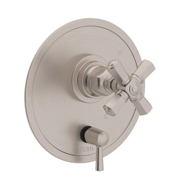 Pressure Balance Valve Trim San Giovanni with Diverter 1 Cross Handle Satin Nickel 5.5 Gallons per Minute - Frankwebs