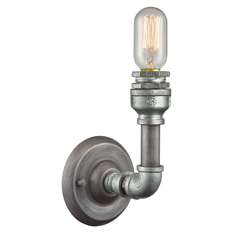 Cast Iron Pipe Single-Light Bathroom Wall Sconce - Frankwebs