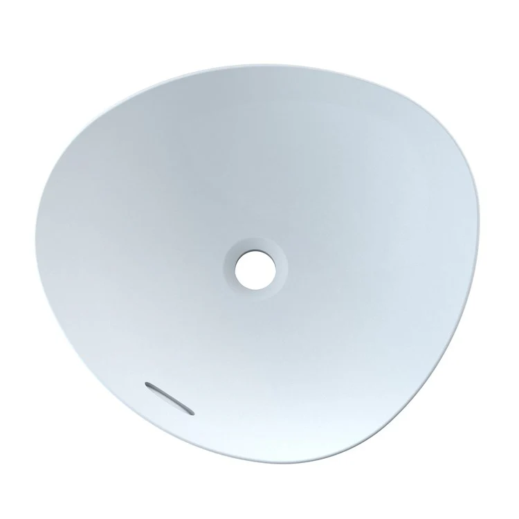 Vessel Kiwami Renesse Asymmetrical Lavatory Clean Matte White Vitreous China 18-1/8 x 15-13/16 x 5-1/8 Inch ADA - Frankwebs