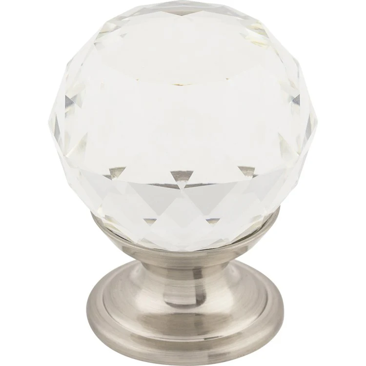 Knob Crystal Clear for Decorative Hardware Brushed Satin Nickel Brass 1-1/8 Inch 1-1/2 Inch - Frankwebs