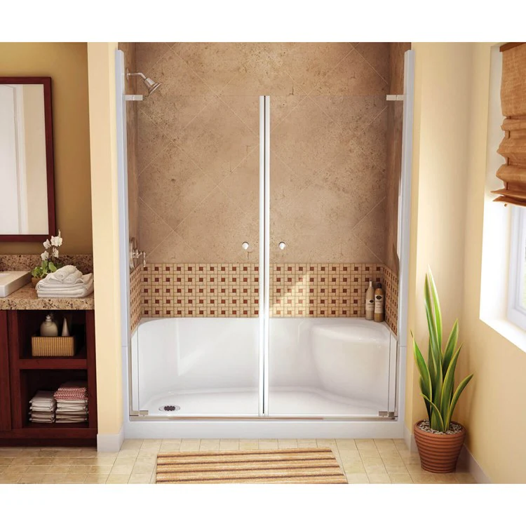 Shower KDS Rectangular White 59-3/4 x 59-3/4 x 80-1/8 Inch Fiberglass No Seat Center Drain 59-3/4 Inch - Frankwebs