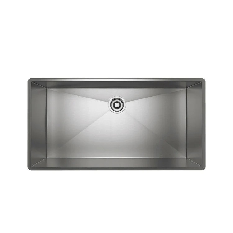 Kitchen Sink Forze 36 Inch Single Bowl 1 Hole Brushed Stainless Steel Undermount/Drop-In Rectangle - Frankwebs