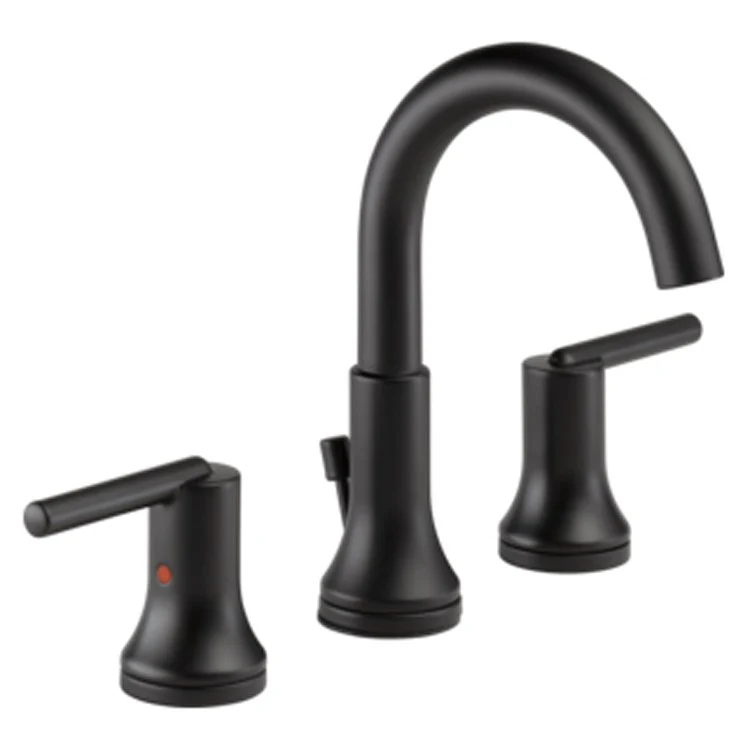 Lavatory Faucet Trinsic Widespread 4-16 Inch Spread 2 Lever ADA WaterSense Matte Black 1.2 Gallons per Minute Rigid Spout Metal Pop-Up - Frankwebs