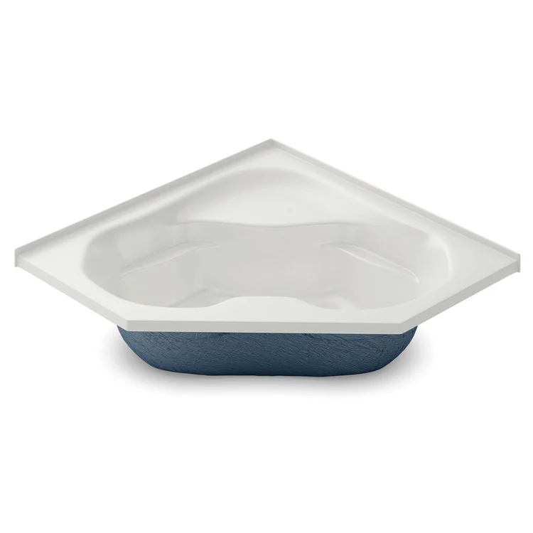 Tub 59 x 59 x 21-1/2 Inch Corner Apronless Bodyfit Self-Rimming with Flange Front Center Drain Outlet Bone AcrylX - Frankwebs