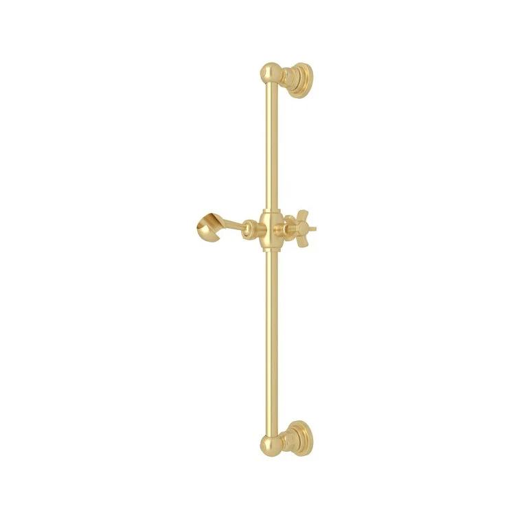 Slide Bar San Giovanni with 5 Spoke Cross Handle 22 Inch Satin Nickel Brass Wall Mount - Frankwebs