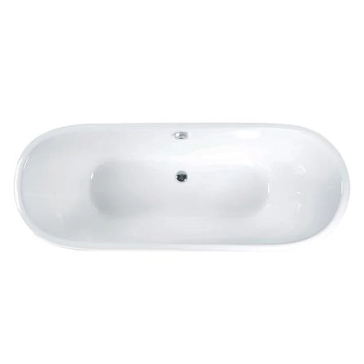 Freestanding Tub Fernando 67 Inch with Skirt Oval Cast Iron Matte Black White Interior No Faucet Holes - Frankwebs