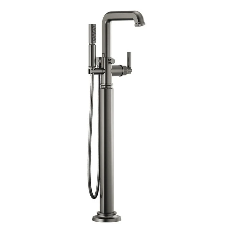 Tub Filler Trim Invari Floor Mount Less Handle Brilliance Luxe Gold ADA 1 Hole 15.5 Gallons per Minute - Frankwebs
