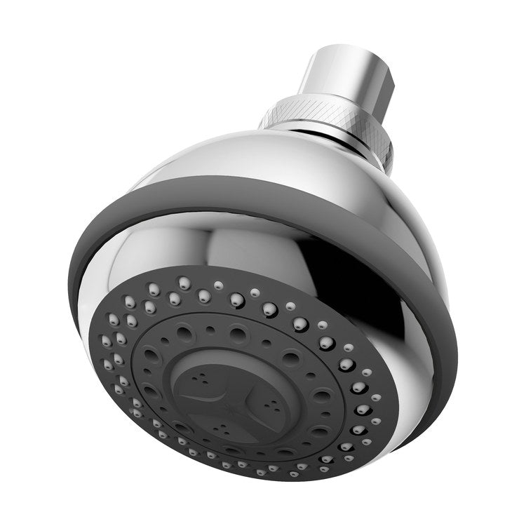 Showerhead Allura 3 Functions Polished Chrome 3-3/4 Inch 1.75 Gallons per Minute Round - Frankwebs