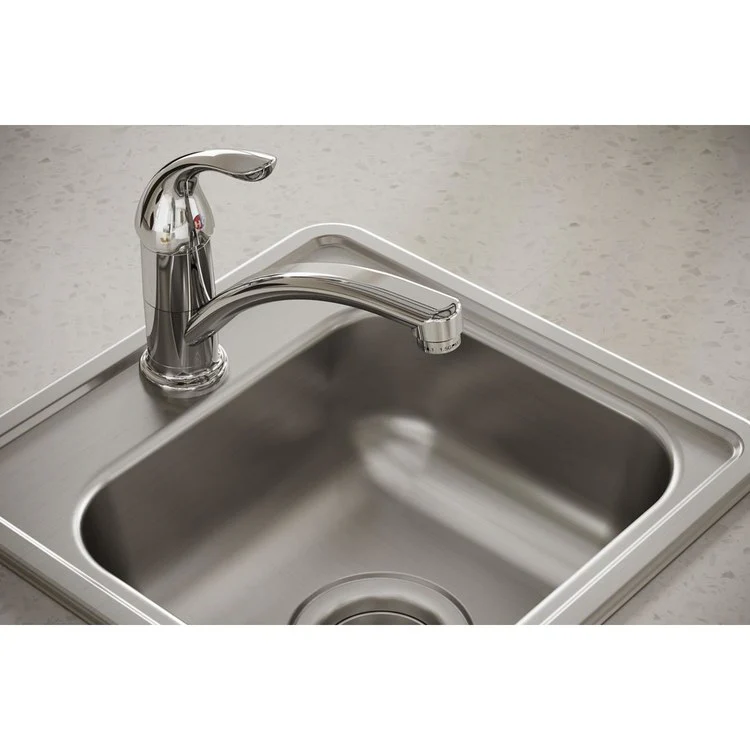 Bar Sink Dayton 15 x 15 Inch Single Bowl with Drain Opening 1 Hole ADA Satin Drop-In Square Drain Size 3-1/2 Inch - Frankwebs