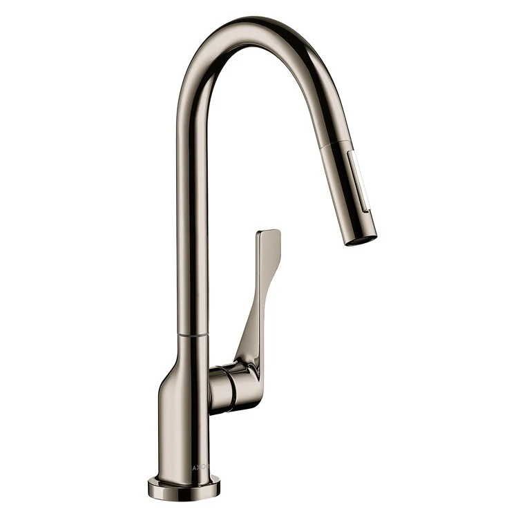 Kitchen Faucet Citterio with Magnetic Docking 1 Lever ADA Polished Nickel High Arc 360 Degree Swivel 1 Hole Brass 1.75 Gallons per Minute - Frankwebs